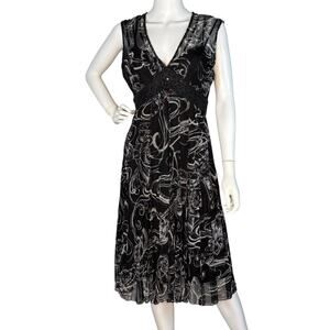 Vtg ECI Midi Dress Empire Waist Sleeveless Mesh Size 6 Y2k Whimsigoth Fairy